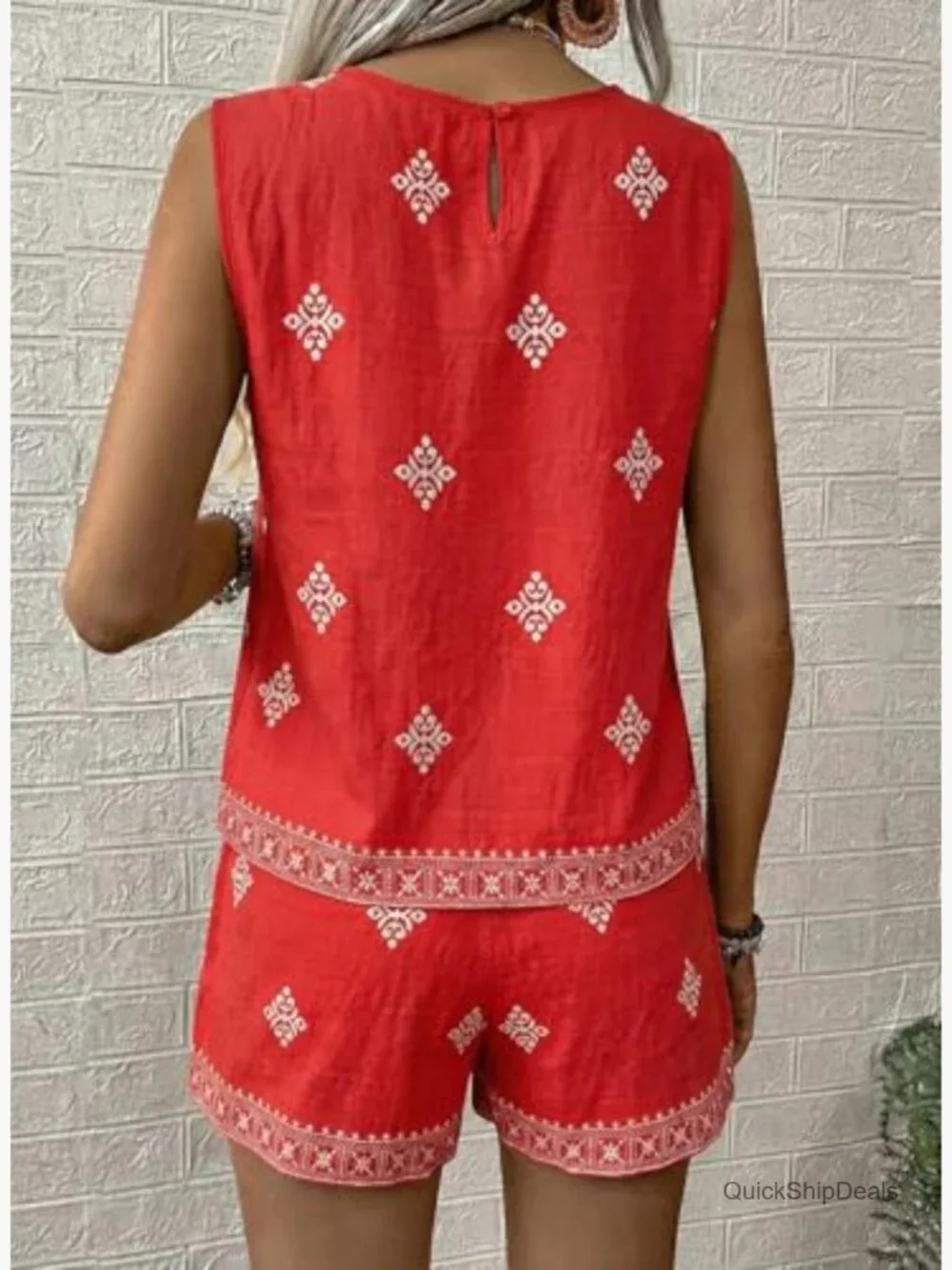 Two Piece Lounge Set Matching Tank Top and Shorts Sleeveless Casual